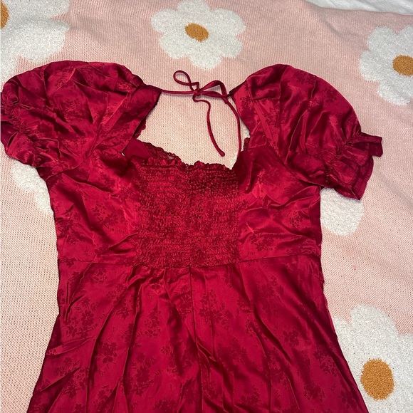 SERITA JACQUARD SATIN MAXI DRESS IN RED - size XL - Lait Collection - Picture 4 of 9